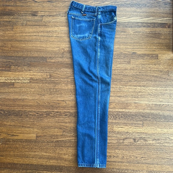 Men’s Rustler Vintage Blue Cotton Straight Fit Jeans - Picture 5 of 5